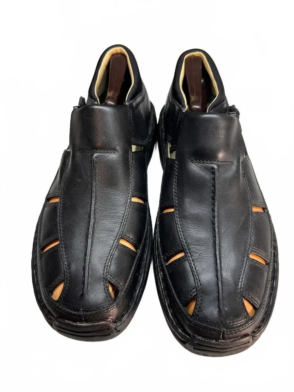 Timberland Altamont Fisherman Sandals 10M Black Leather Slip On Gorpcore Granola